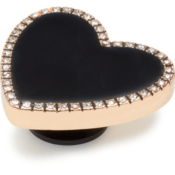 Crocs Black Heart with Gold Outline Unisex Renkli Rozet - Görsel 5
