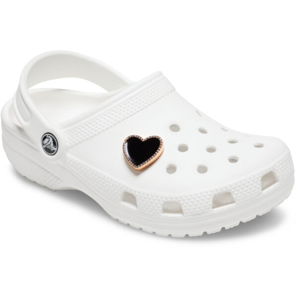 Crocs Black Heart with Gold Outline Unisex Renkli Rozet - Görsel 7
