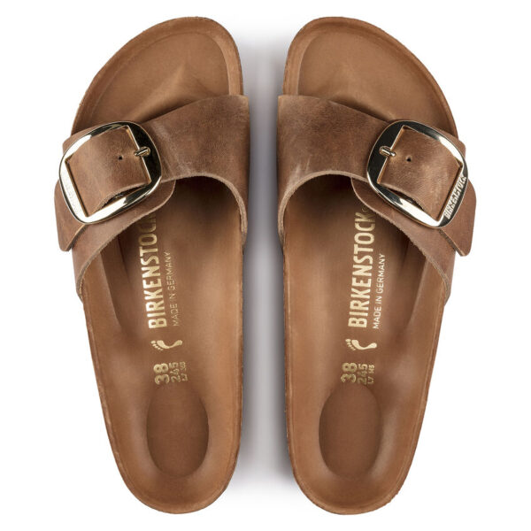 Birkenstock Madrıd Bıg Buckle Leoı Kadın Konyak Terlik 1006525 - Görsel 4