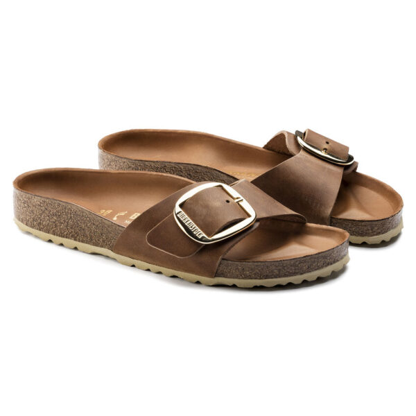 Birkenstock Madrıd Bıg Buckle Leoı Kadın Konyak Terlik 1006525 - Görsel 5