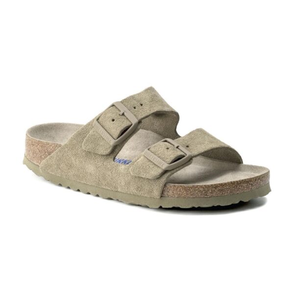 Birkenstock Arızona Sfb Vl Kadın Haki Süet Çift Tokalı Terlik 1019088 - Görsel 8