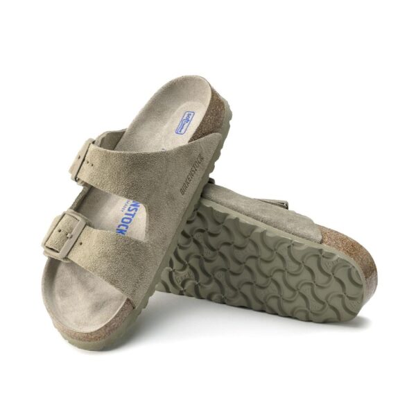 Birkenstock Arızona Sfb Vl Kadın Haki Süet Çift Tokalı Terlik 1019088 - Görsel 9