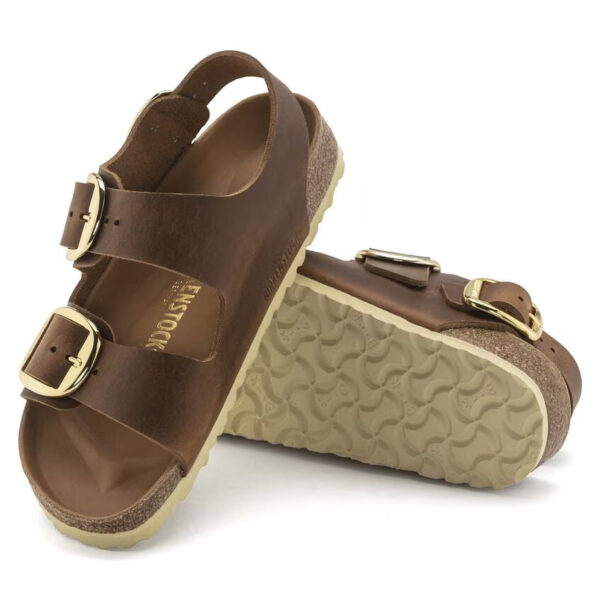 Birkenstock Mılano Bıg Buckle Leoı Kadın Taba Çift Tokalı Sandalet 1024067 - Görsel 3