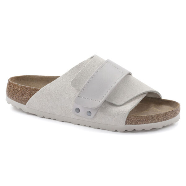 Birkenstock Kyoto Vl Nu Erkek Beyaz Süet Düz Terlik 1024526 - Görsel 10