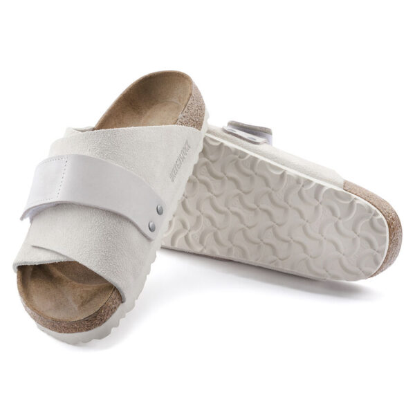 Birkenstock Kyoto Vl Nu Erkek Beyaz Süet Düz Terlik 1024526 - Görsel 3