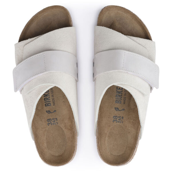 Birkenstock Kyoto Vl Nu Erkek Beyaz Süet Düz Terlik 1024526 - Görsel 4