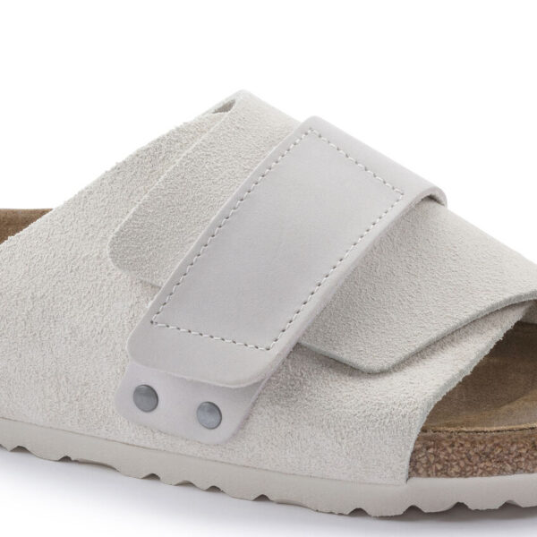 Birkenstock Kyoto Vl Nu Erkek Beyaz Süet Düz Terlik 1024526 - Görsel 7