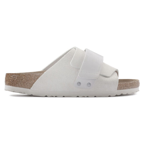 Birkenstock Kyoto Vl Nu Erkek Beyaz Süet Düz Terlik 1024526 - Görsel 2