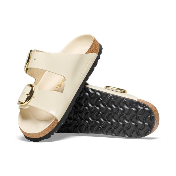 Birkenstock Arızona Bıg Buckle Nl Hıgh Shıne Bej Kadın Çift Tokalı terlik 1026128 - Görsel 10