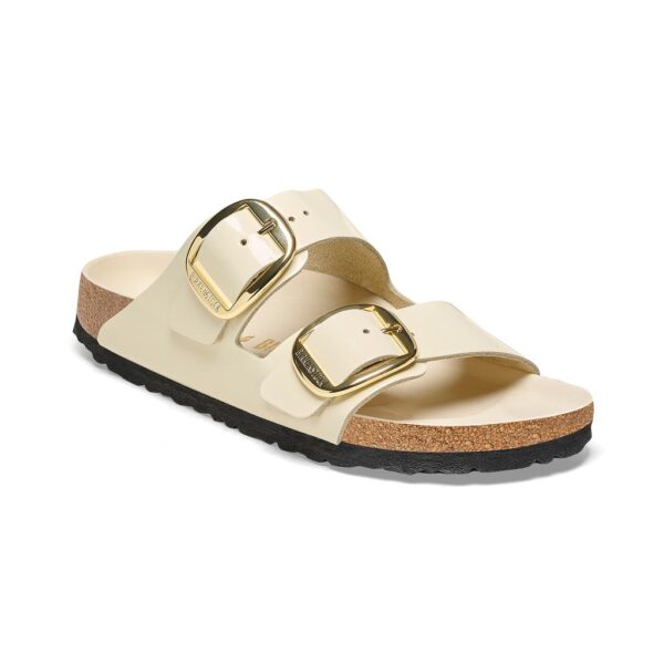 Birkenstock Arızona Bıg Buckle Nl Hıgh Shıne Bej Kadın Çift Tokalı terlik 1026128 - Görsel 2
