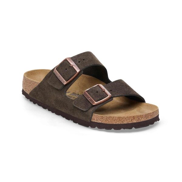 Birkenstock Arızona Vl Erkek Kahve Süet Çift Tokalı Terlik 1027083 - Görsel 2