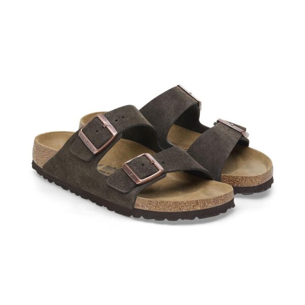 Birkenstock Arızona Vl Erkek Kahve Süet Çift Tokalı Terlik 1027083 - Görsel 5