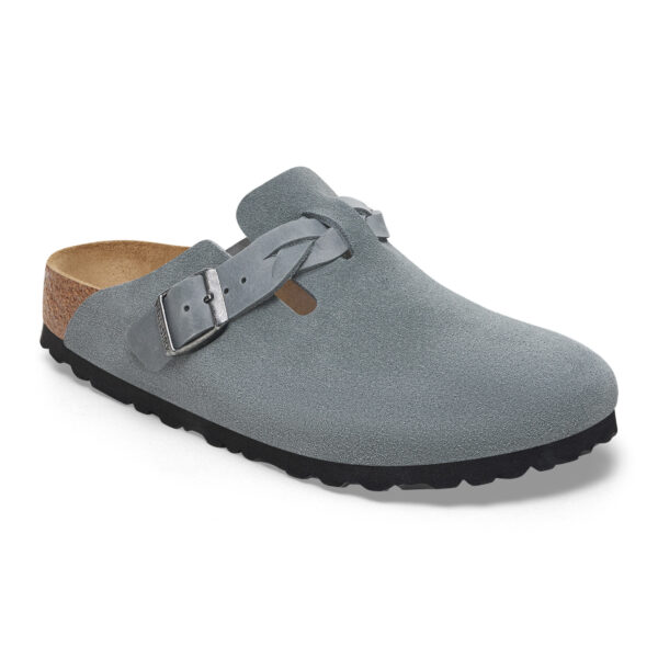 Birkenstock Boston Vl Leoı Braıded Kadın Gri Süet Burnu Kapalı Terlik 1029086 - Görsel 2