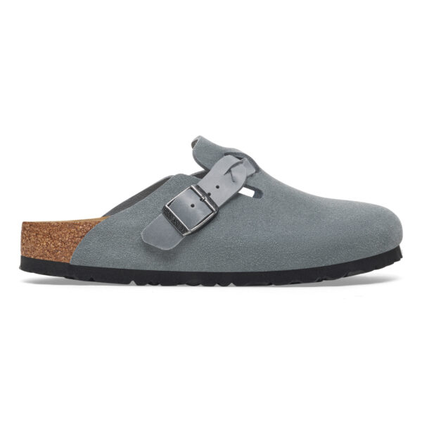 Birkenstock Boston Vl Leoı Braıded Kadın Gri Süet Burnu Kapalı Terlik 1029086 - Görsel 5