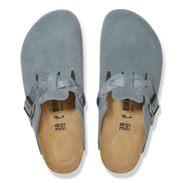 Birkenstock Boston Vl Leoı Braıded Kadın Gri Süet Burnu Kapalı Terlik 1029086 - Görsel 7