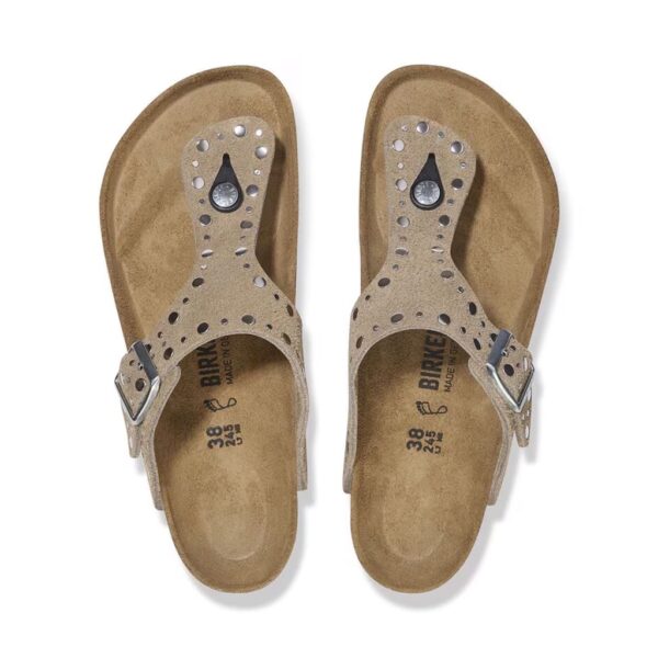 Birkenstock Gızeh Vl Rıvet Kadın Taş Süet Parmak Arası Terlik 1029388 - Görsel 4