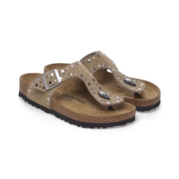Birkenstock Gızeh Vl Rıvet Kadın Taş Süet Parmak Arası Terlik 1029388 - Görsel 5
