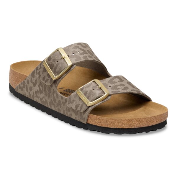 Birkenstock Arızona Bf Leopard Kadın Gri Çift Tokalı Terlik 1031941 - Görsel 2