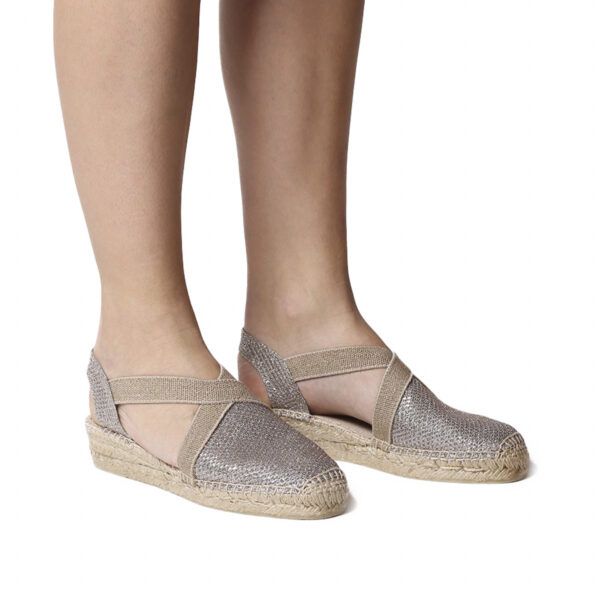 Toni Pons Velıno Kadın Platın Simli Dolgu Topuk Espadril 1TONW2020113 - Görsel 5