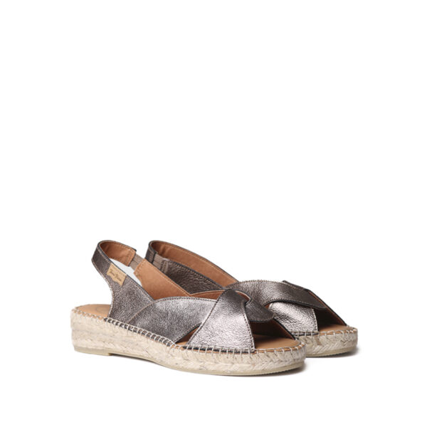 Toni Pons Enola-P Kadın Deri Bronz Dolgu Topuk Espadril 1TONW2024183 - Görsel 3