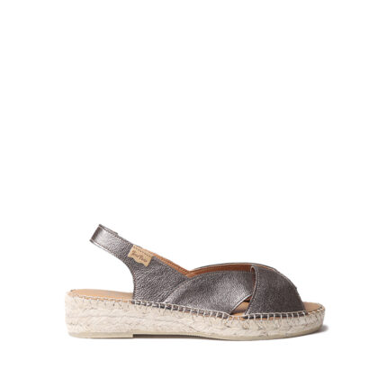 Toni Pons Enola-P Kadın Deri Bronz Dolgu Topuk Espadril 1TONW2024183 - Bronz, 36