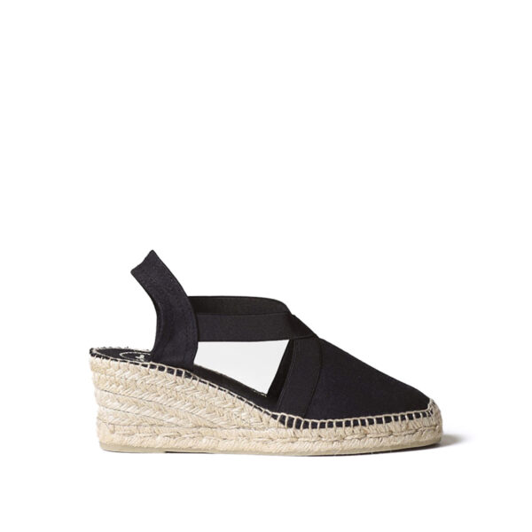 Toni Pons Ter Elastic Linen Negre Kadın Siyah Dolgu Topuk Espadril 1TONW2020088