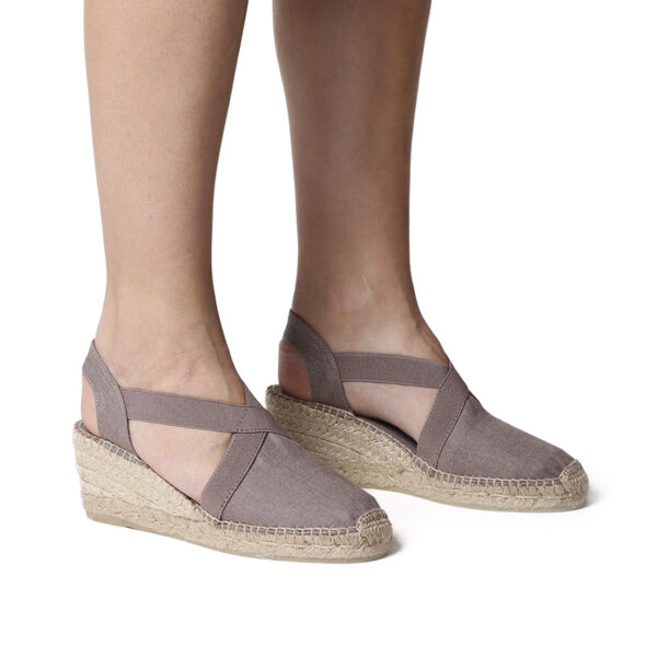 Toni Pons Ter Elactic Linen Taupe Kadın Açık Kahve Dolgu Topuk Espadril - Görsel 5