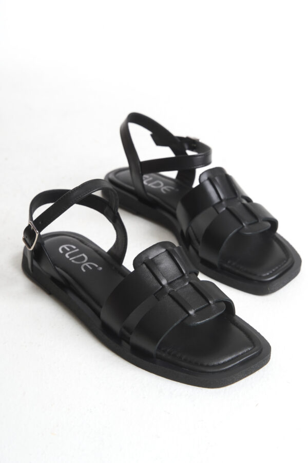 Sur Sandalet Siyah Kadın Günlük Sandalet JURDAN-9-S - Görsel 9