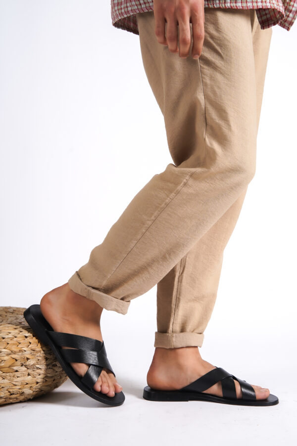 Sur Sandalet El Yapımı Kösele Erkek Bodrum Terlik FT-94 - Görsel 4