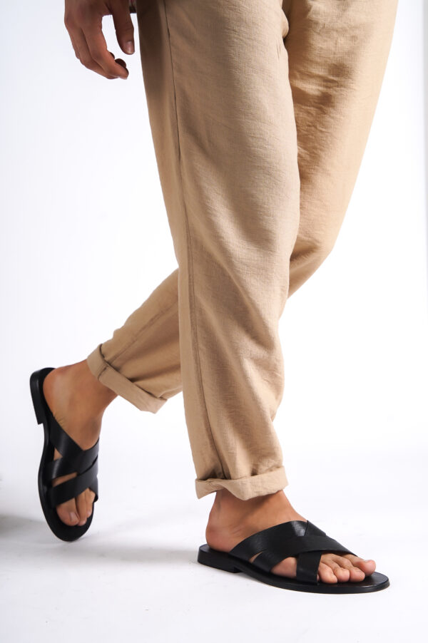 Sur Sandalet El Yapımı Kösele Erkek Bodrum Terlik FT-94 - Görsel 5