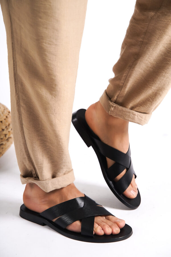 Sur Sandalet El Yapımı Kösele Erkek Bodrum Terlik FT-94 - Görsel 6