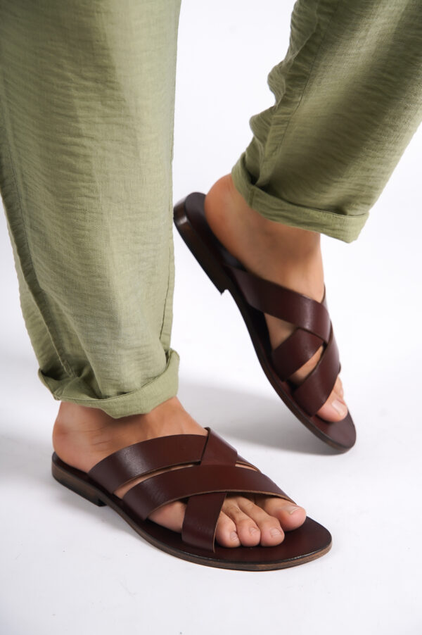 Sur Sandalet El Yapımı Kösele Erkek Bodrum Terlik FT-94 - Görsel 10