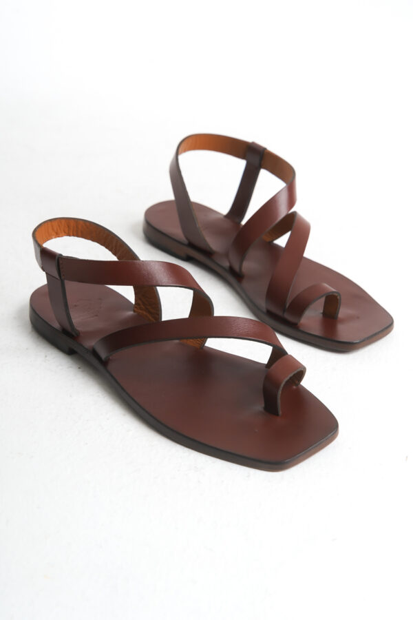 Sur Sandalet El Yapımı Kösele Kadın Bodrum Sandalet M-236 - Görsel 2
