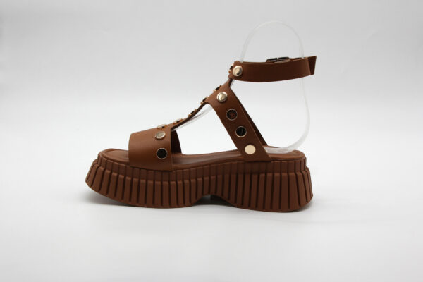 Sur Sandalet El Yapımı Kadın Deri Günlük Spor Sandalet - Görsel 8