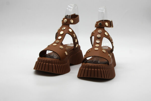 Sur Sandalet El Yapımı Kadın Deri Günlük Spor Sandalet - Görsel 10