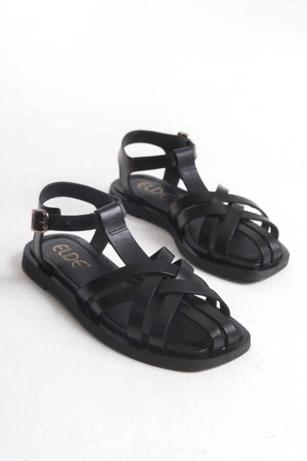 Sur Sandalet Kadın Deri Burnu Kapalı Sandalet M-525-S - Görsel 2