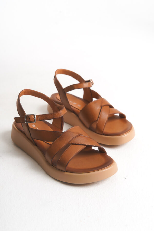 She's Kadın Taba Deri Günlük Sandalet SHES00T011651 - Görsel 2