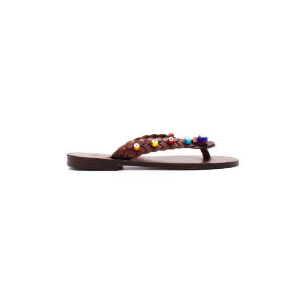 Sur Sandalet El Yapımı Kösele Kadın Parmak Arası Bodrum Terlik SUR-1BNC - Görsel 7