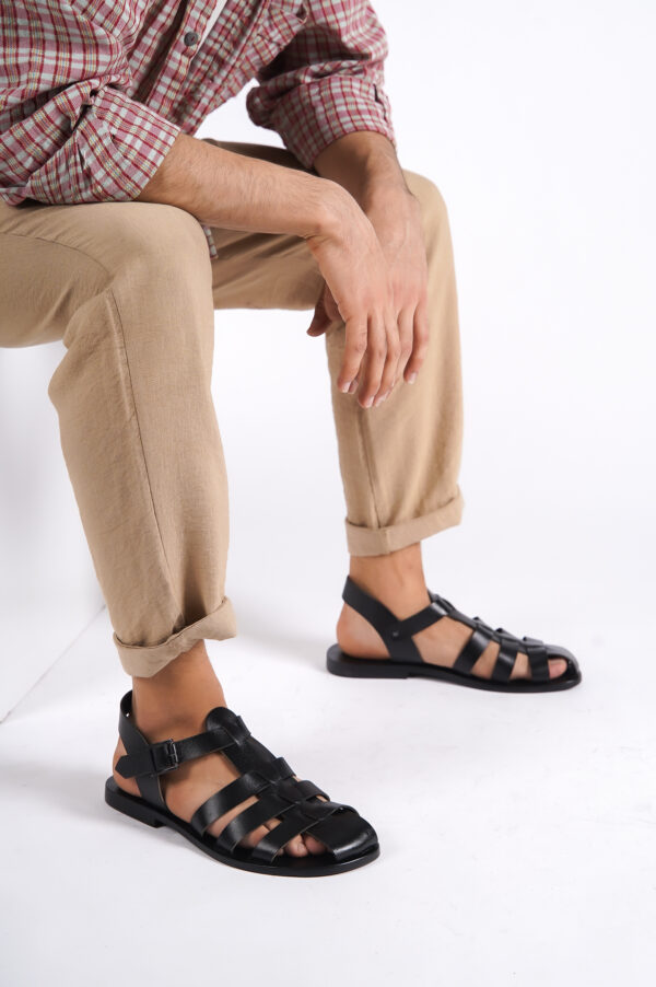 Sur Sandalet El Yapım Kösele Erkek  Bodrum Sandalet TAŞ-270 - Görsel 3