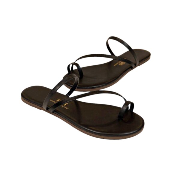 Tkees Kadın Klasik Siyah Parmak Geçmeli Şık Günlük Terlik TK-4100 - Görsel 4