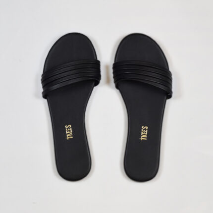 Tkees Kadın Klasik Günlük Düz Terlik TK-6001 - Siyah, 36