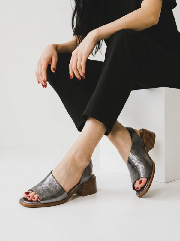 Shes kadın Deri Günlük Topuklu Sandalet 000519 - Görsel 3