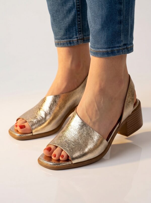 Shes kadın Deri Günlük Topuklu Sandalet 000519 - Görsel 7