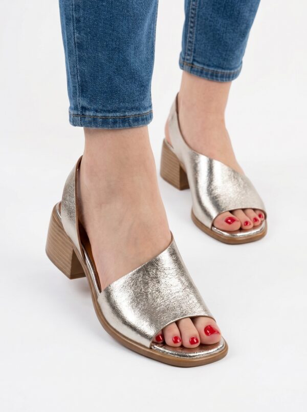 Shes kadın Deri Günlük Topuklu Sandalet 000519 - Görsel 9