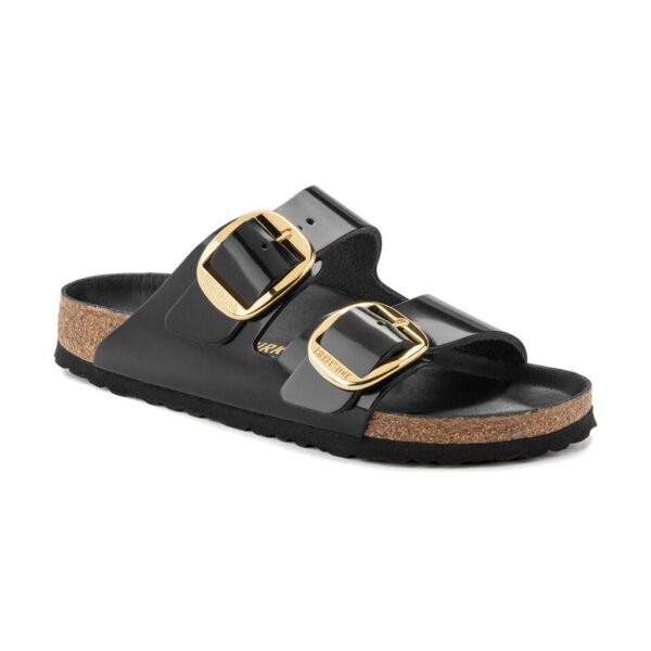 Birkenstock Arızona Bıg Buckle Nl Hıgh Shıne Siyah Kadın Çift Tokalı Terlik 1021476 - Görsel 5