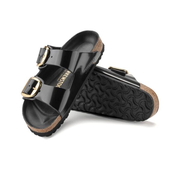 Birkenstock Arızona Bıg Buckle Nl Hıgh Shıne Siyah Kadın Çift Tokalı Terlik 1021476 - Görsel 2