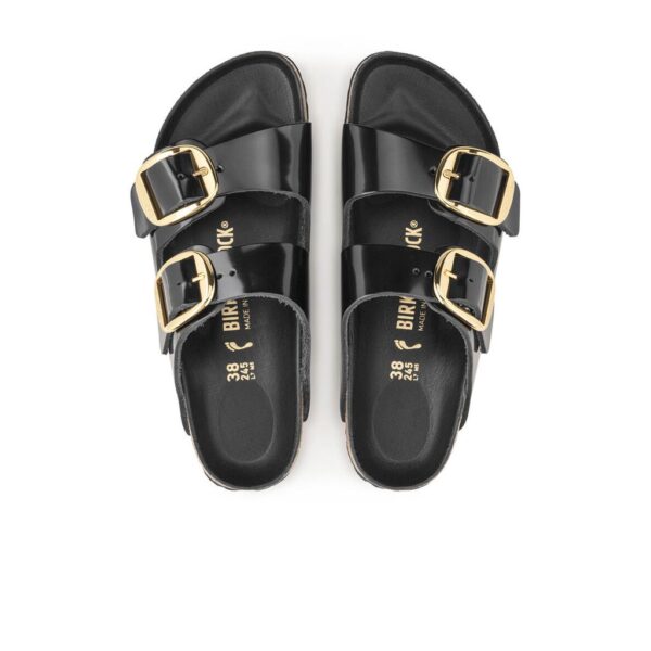 Birkenstock Arızona Bıg Buckle Nl Hıgh Shıne Siyah Kadın Çift Tokalı Terlik 1021476 - Görsel 3