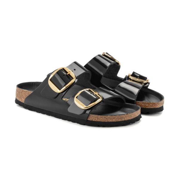 Birkenstock Arızona Bıg Buckle Nl Hıgh Shıne Siyah Kadın Çift Tokalı Terlik 1021476 - Görsel 4