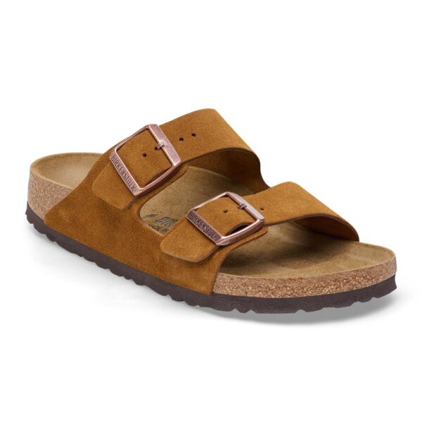 Birkenstock Arızona Vl Erkek Taba Süet Çift Tokalı Terlik 1027162 - Görsel 5