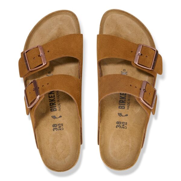 Birkenstock Arızona Vl Erkek Taba Süet Çift Tokalı Terlik 1027162 - Görsel 2